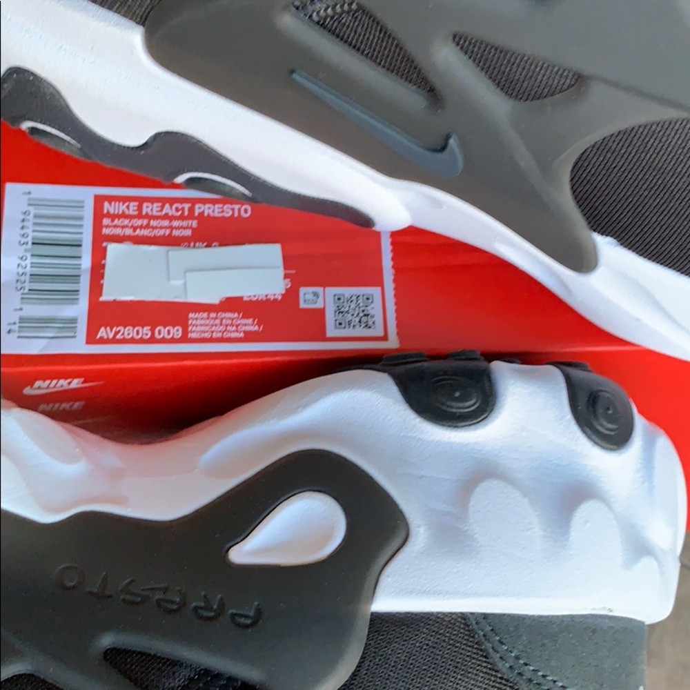 NIKE REACT PRESTO BLACK/OFF NOIR-WHITE MEN’s - Picture 6 of 16